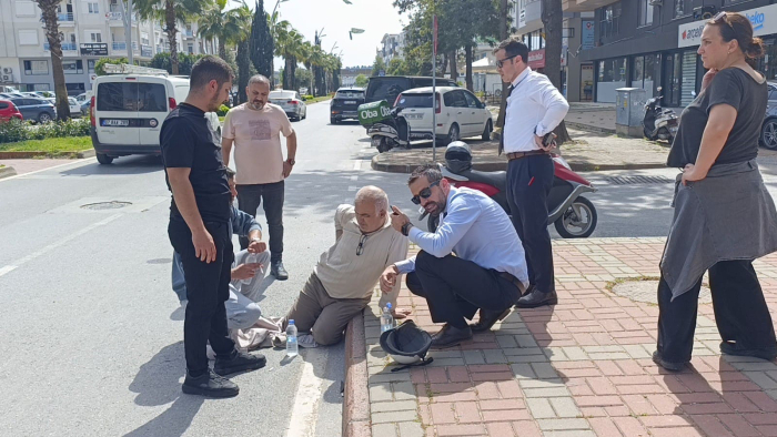 Aynı istikamette ilerlerken çarpışan motosikletlerden biri devrildi: 1 yaralı